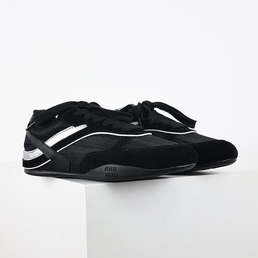 Miu Miu Tyre SS25 Runway Trainer Sneakers in Black