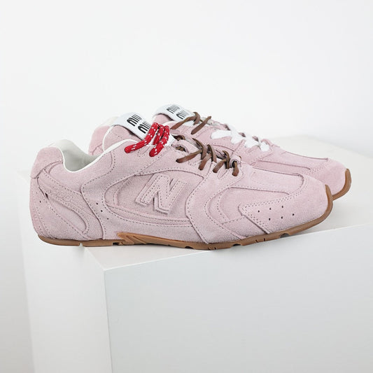 Miu Miu Suede Retro Runner Sneakers in Pink