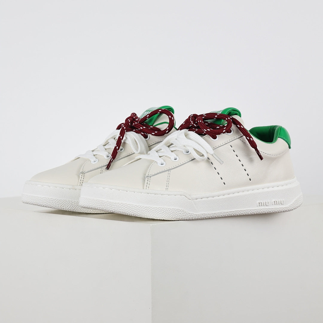 Miu Miu Early Spring Suede & Satin Trainer Sneakers
