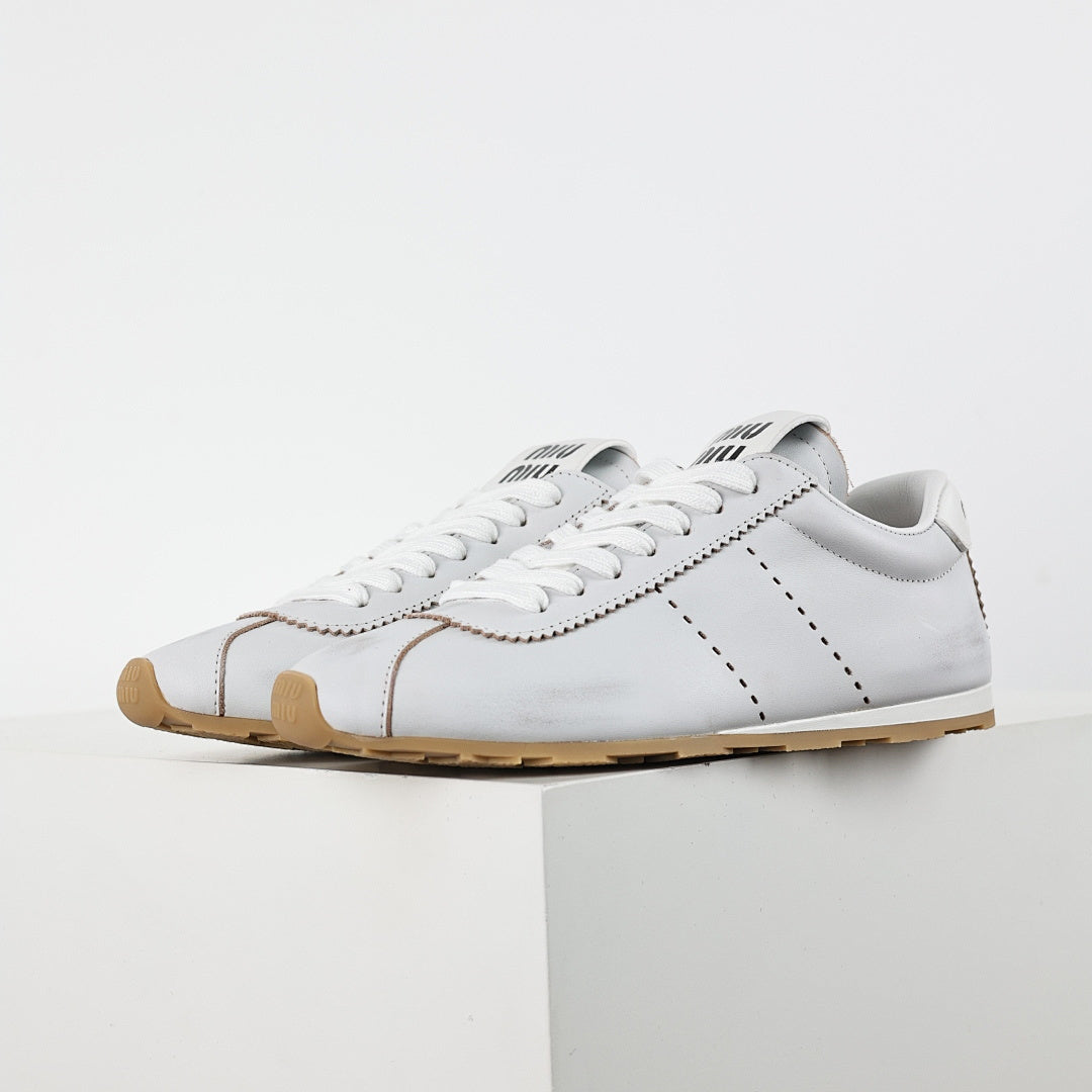Miu Miu Tyre SS25 Runway Trainer Sneakers in White