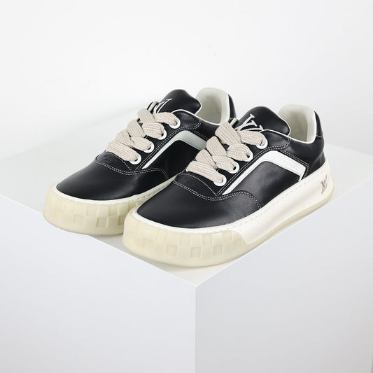 Louis Vuitton Leather Biscuit Sneakers – Black