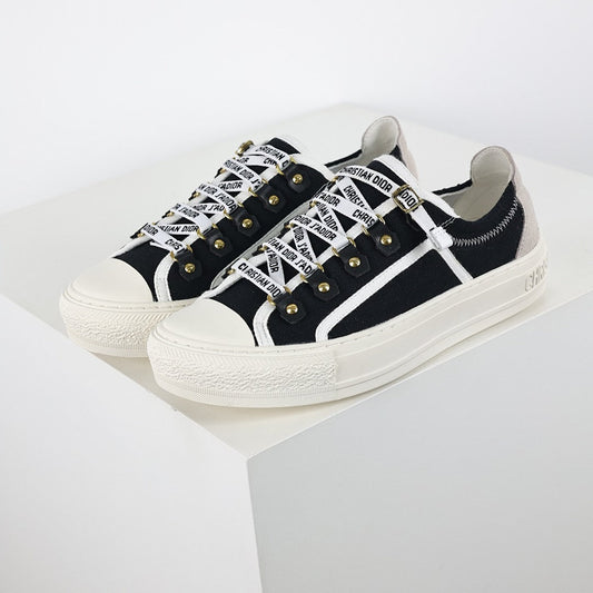 Dior Walk'n'Dior Low-Top Sneakers – Black Canvas & J'adior Ribbon Laces