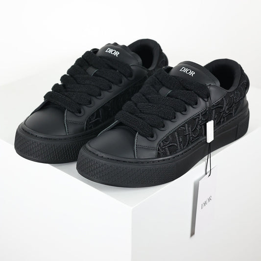 Dior B33 Low-Top Sneakers – Triple Black Oblique