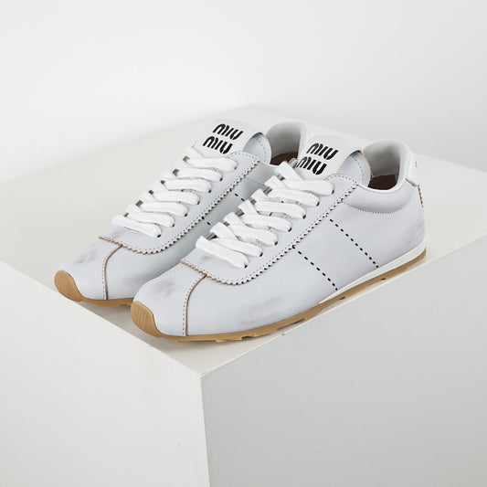 Miu Miu Tyre SS25 Runway Trainer Sneakers in White