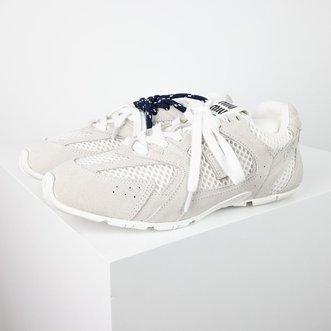 Miu Miu Mesh & Suede Retro Runner Sneakers