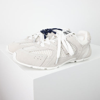 Miu Miu Mesh & Suede Retro Runner Sneakers