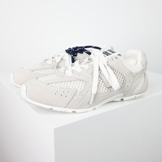 Miu Miu Mesh & Suede Retro Runner Sneakers