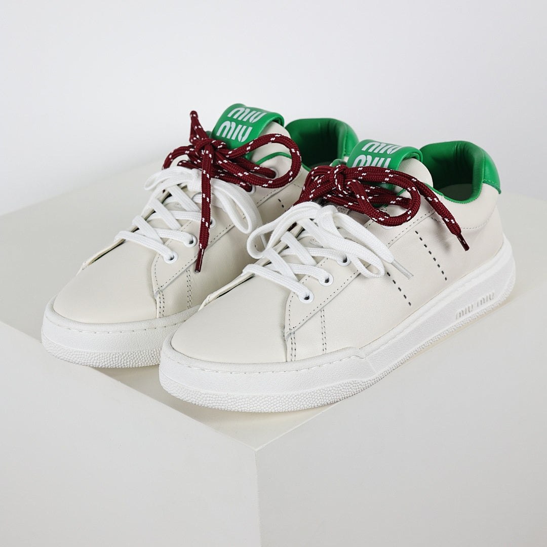 Miu Miu Early Spring Suede & Satin Trainer Sneakers