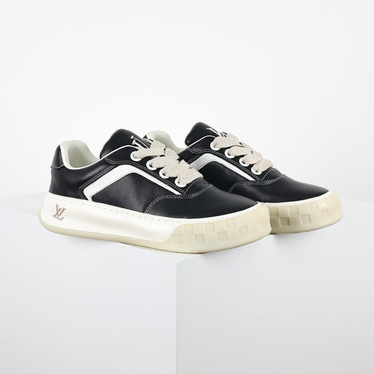 Louis Vuitton Leather Biscuit Sneakers – Black