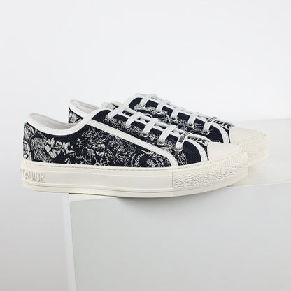 Dior Walk'n'Dior Low-Top Sneakers – Navy Toile de Jouy Embroidered Canvas