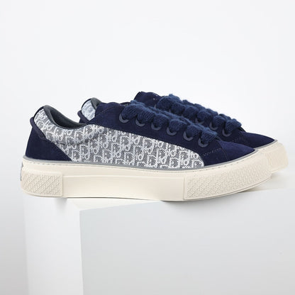 Dior B33 Low-Top Sneakers – Navy Blue Suede & Oblique Canvas