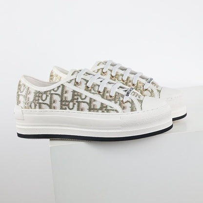 Dior Walk'n'Dior Low-Top Sneakers – Gold Metallic Oblique Jacquard Canvas