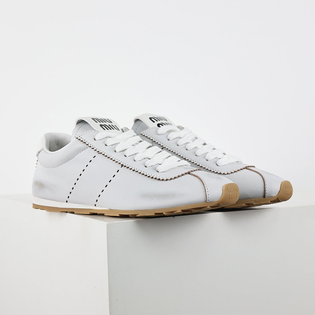 Miu Miu Tyre SS25 Runway Trainer Sneakers in White