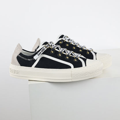 Dior Walk'n'Dior Low-Top Sneakers – Black Canvas & J'adior Ribbon Laces