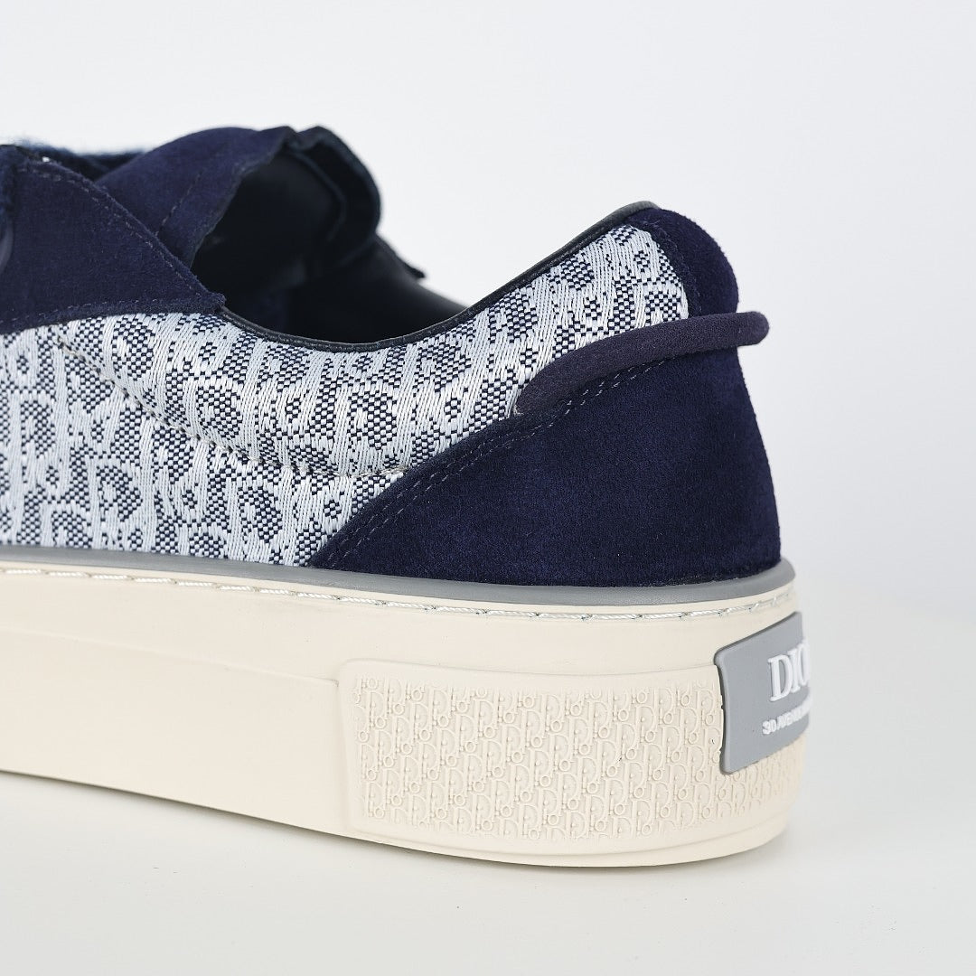 Dior B33 Low-Top Sneakers – Navy Blue Suede & Oblique Canvas
