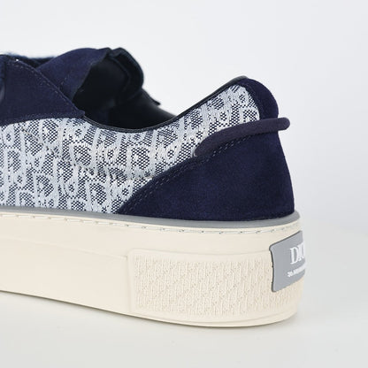 Dior B33 Low-Top Sneakers – Navy Blue Suede & Oblique Canvas