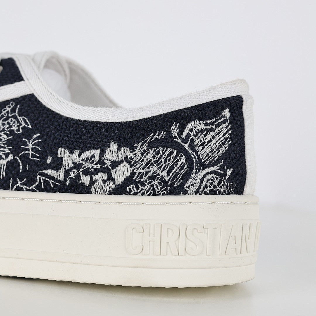 Dior Walk'n'Dior Low-Top Sneakers – Navy Toile de Jouy Embroidered Canvas