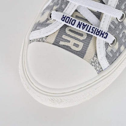 Dior Walk'n'Dior Low-Top Sneakers – Grey Oblique Jacquard Canvas