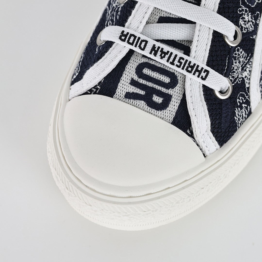 Dior Walk'n'Dior Low-Top Sneakers – Navy Toile de Jouy Embroidered Canvas