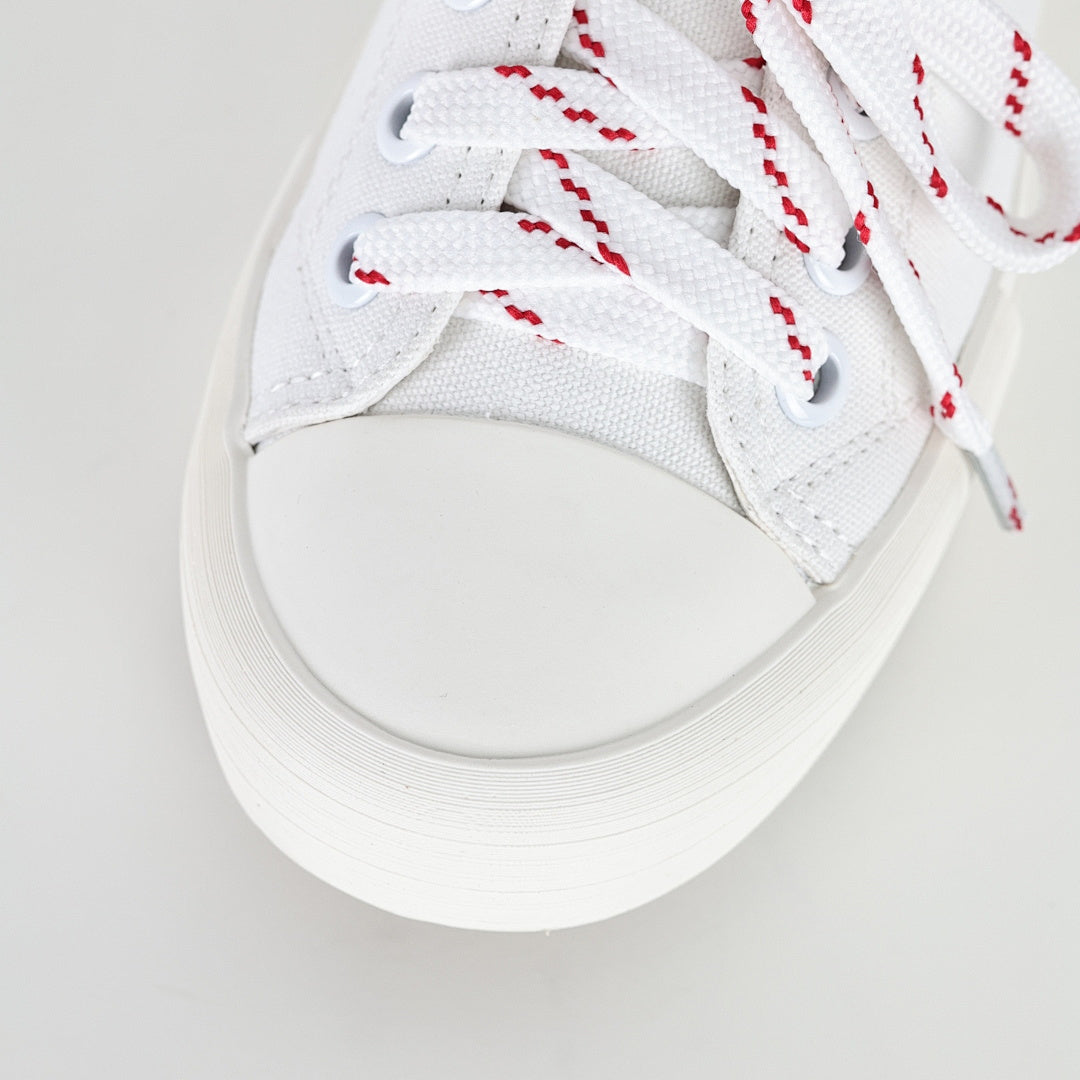 Miu Miu Canvas Low-Top Sneakers in White