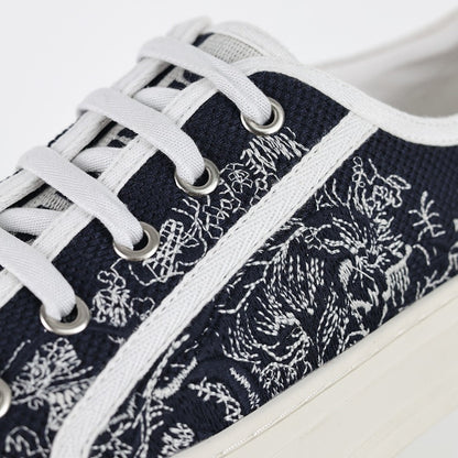 Dior Walk'n'Dior Low-Top Sneakers – Navy Toile de Jouy Embroidered Canvas
