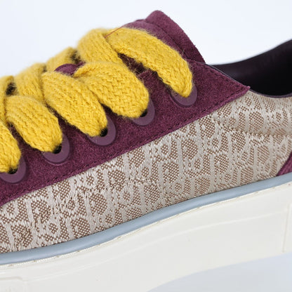 Dior B33 Low-Top Sneakers – Burgundy Suede & Oblique Canvas