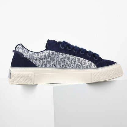 Dior B33 Low-Top Sneakers – Navy Blue Suede & Oblique Canvas