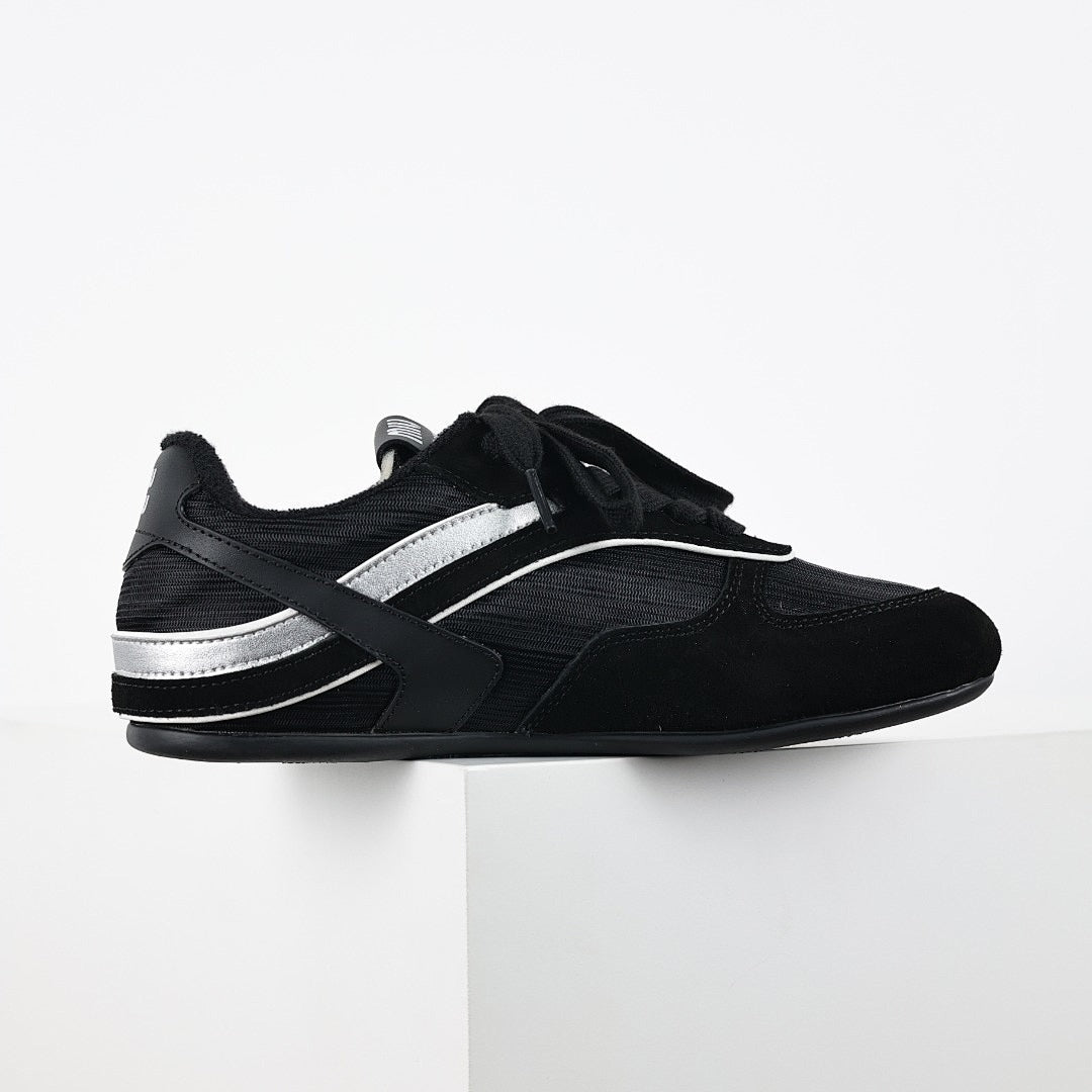 Miu Miu Tyre SS25 Runway Trainer Sneakers in Black