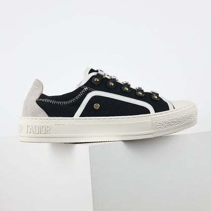 Dior Walk'n'Dior Low-Top Sneakers – Black Canvas & J'adior Ribbon Laces