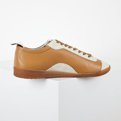Chanel CC Logo Retro Sport Sneakers – Caramel Leather & Cream Suede with Gum Sole
