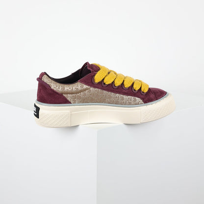 Dior B33 Low-Top Sneakers – Burgundy Suede & Oblique Canvas