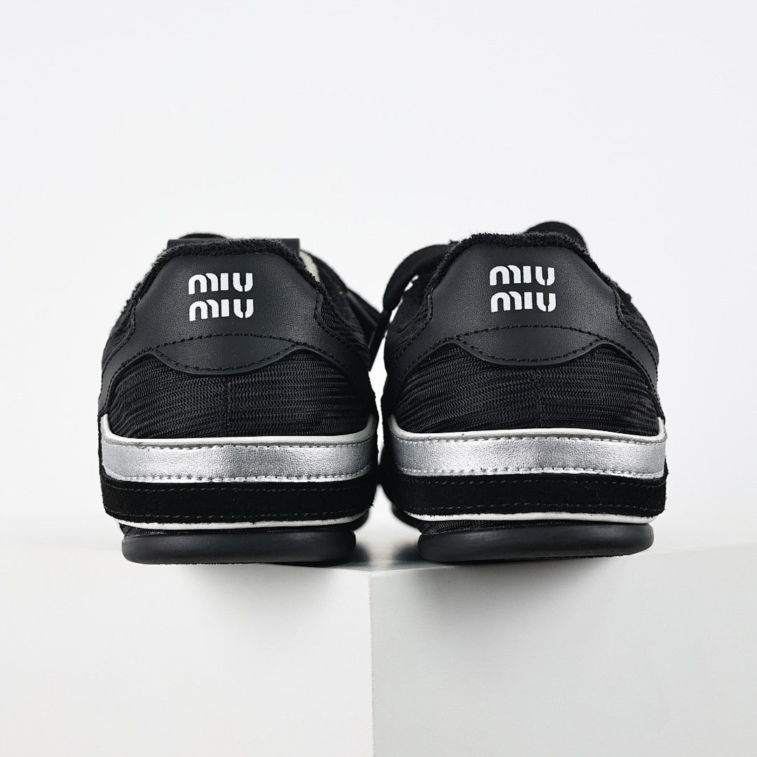 Miu Miu Tyre SS25 Runway Trainer Sneakers in Black