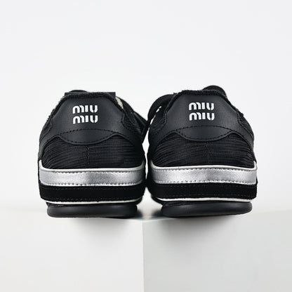 Miu Miu Tyre SS25 Runway Trainer Sneakers in Black