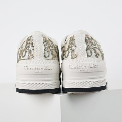 Dior Walk'n'Dior Low-Top Sneakers – Gold Metallic Oblique Jacquard Canvas