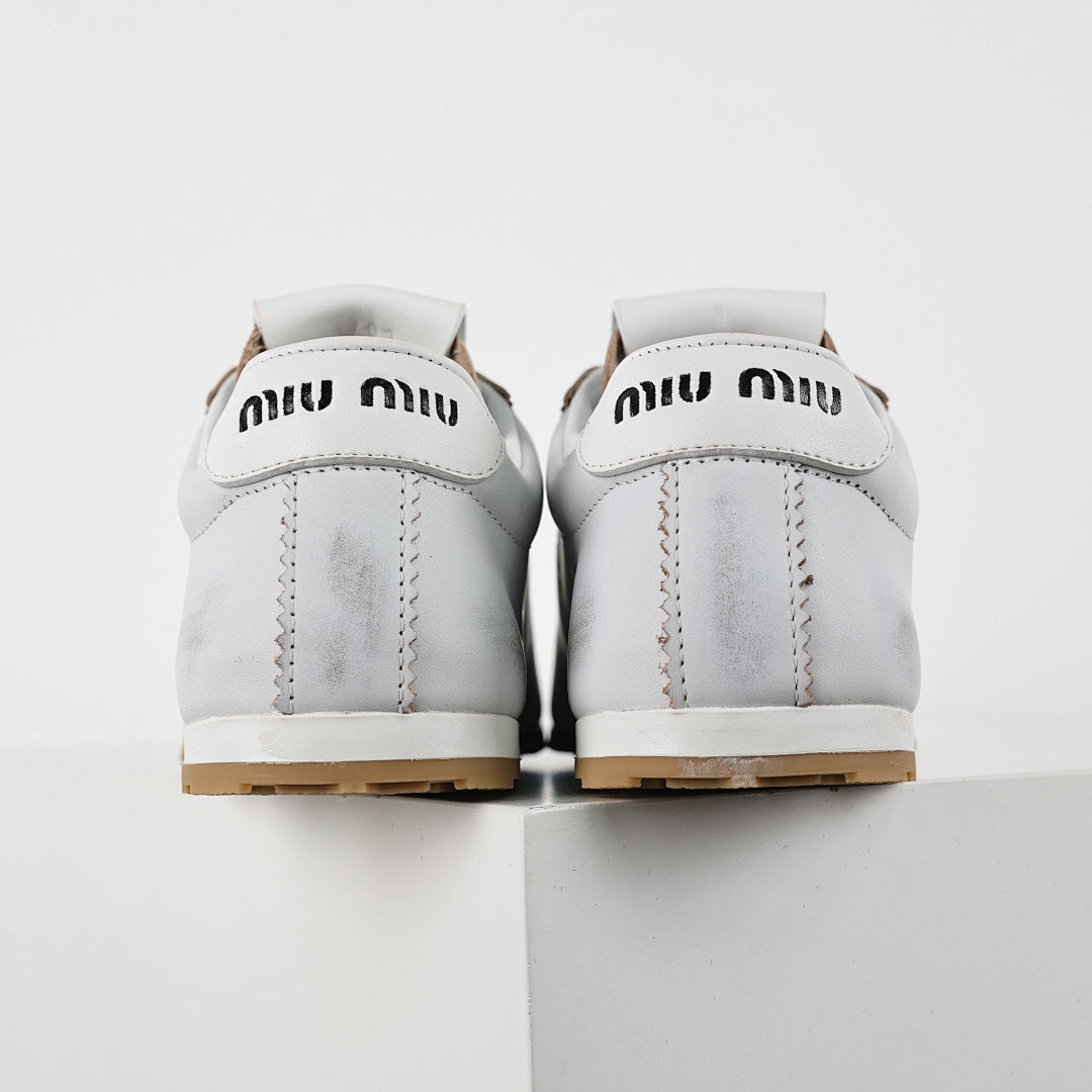 Miu Miu Tyre SS25 Runway Trainer Sneakers in White
