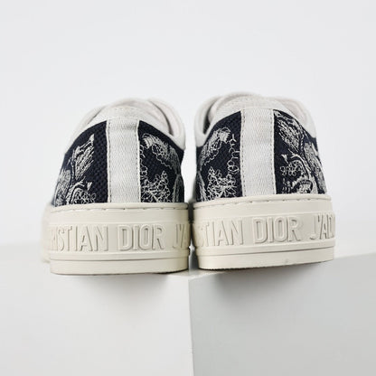Dior Walk'n'Dior Low-Top Sneakers – Navy Toile de Jouy Embroidered Canvas