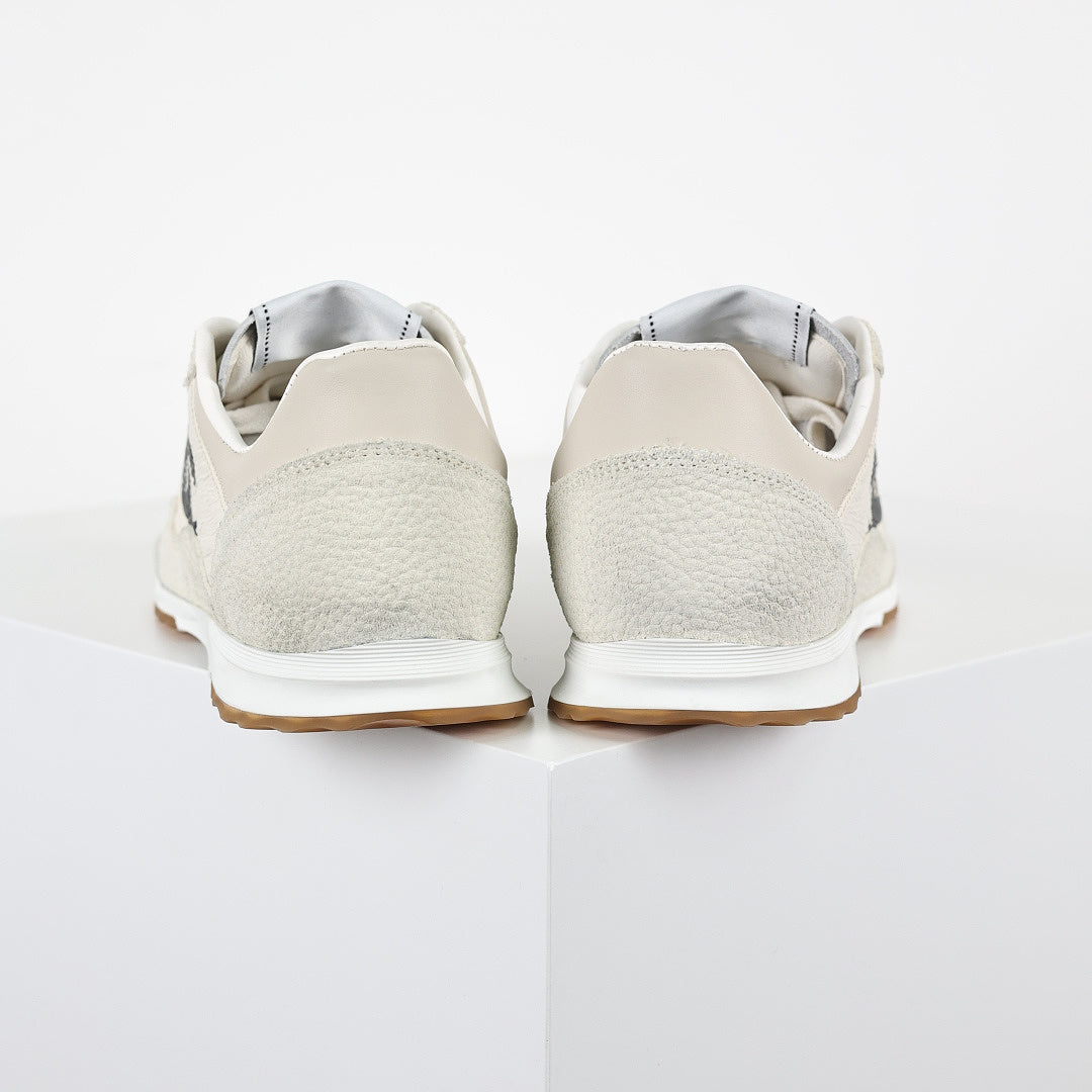 Chanel CC Logo Runner Sneakers – Cream Nylon & Suede with Caramel Sole