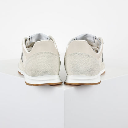 Chanel CC Logo Runner Sneakers – Cream Nylon & Suede with Caramel Sole