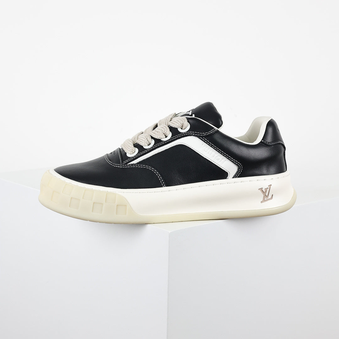 Louis Vuitton Leather Biscuit Sneakers – Black