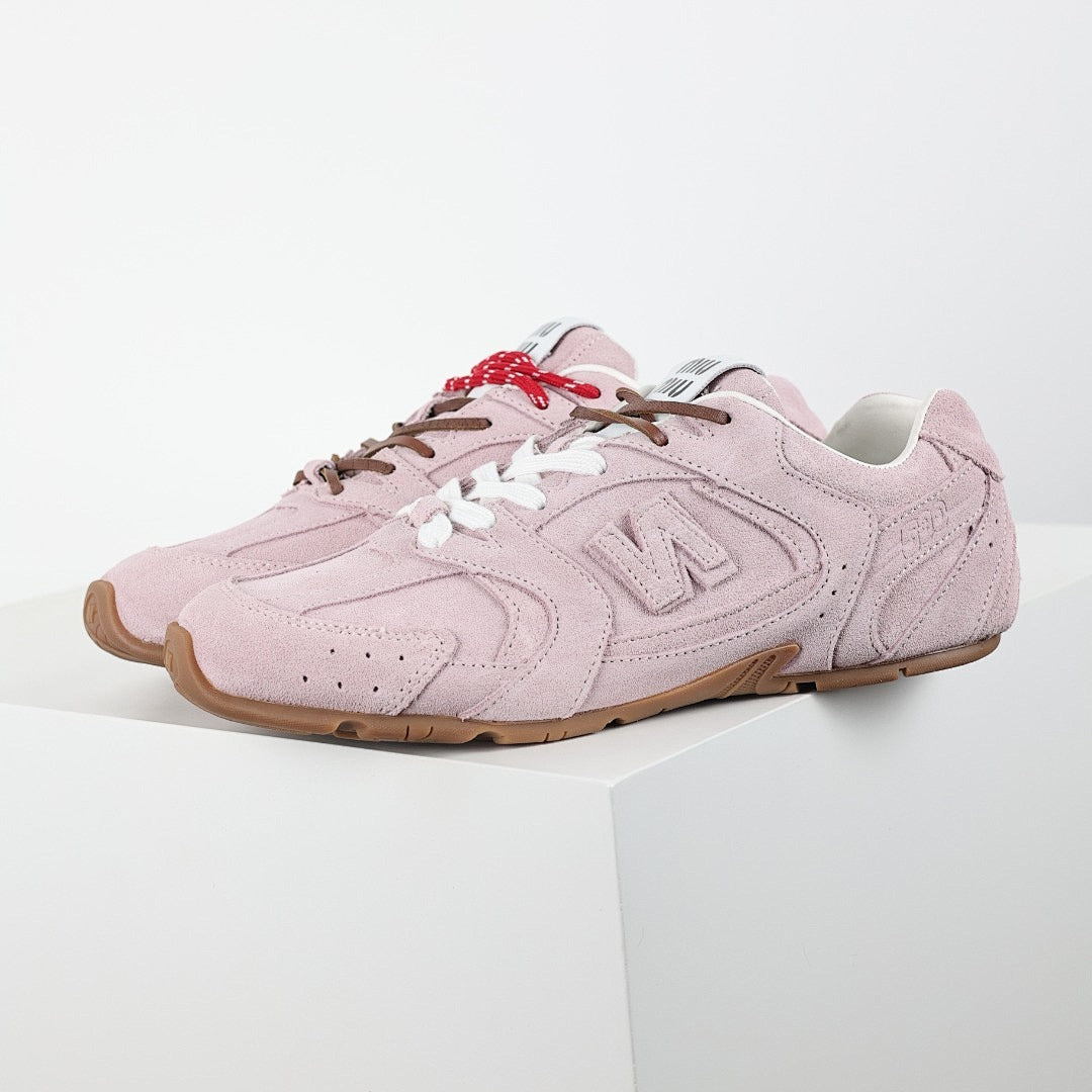 Miu Miu Suede Retro Runner Sneakers in Pink
