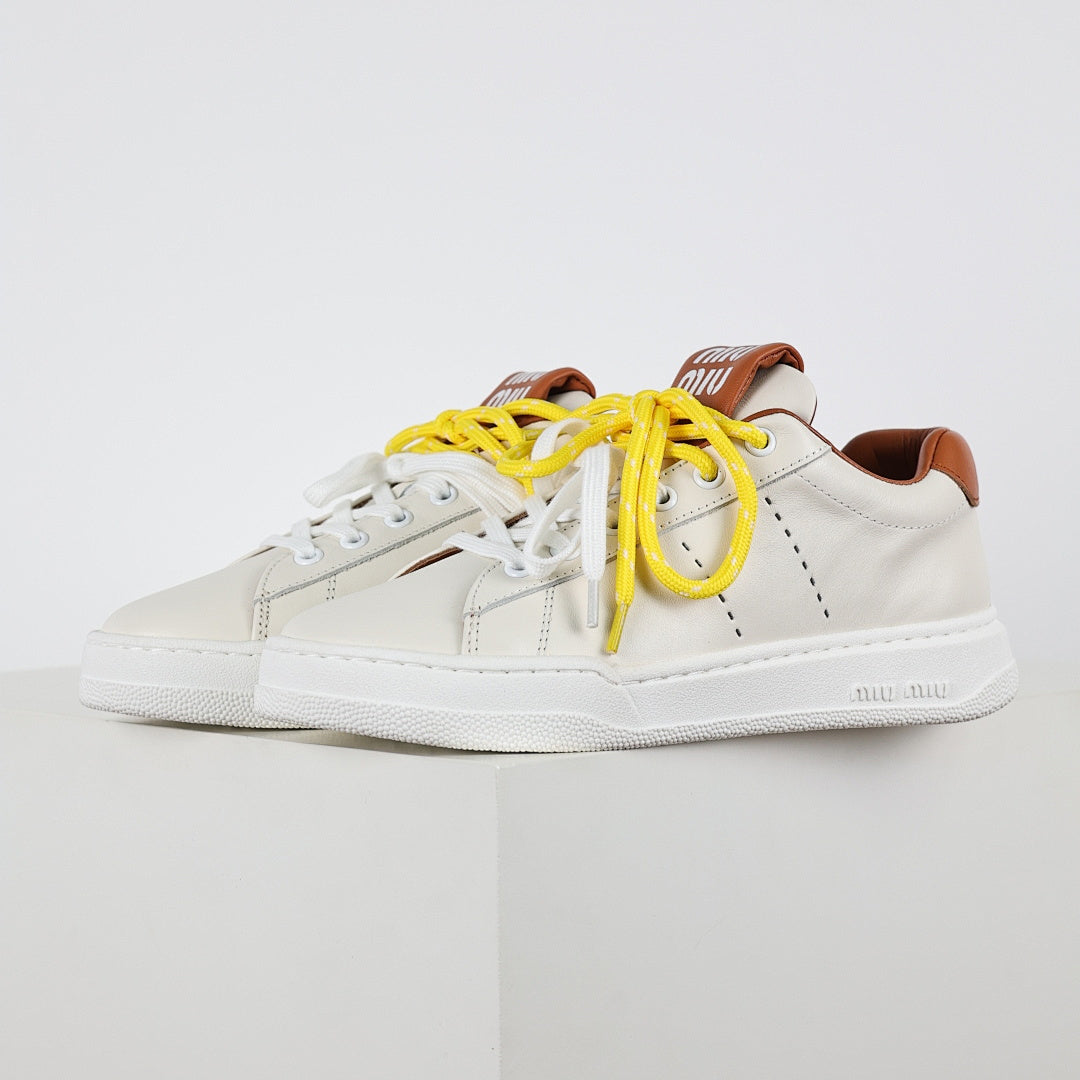 Miu Miu Early Spring Suede & Satin Trainer Sneakers